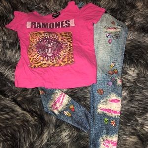 Ramones/The Rolling Stones top w leggings